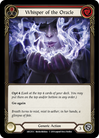 Flesh and Blood TCG | Whisper of the Oracle (Red) [ARC215-C] (Arcane Rising)  1st Edition Normal | The Nerd Merchant