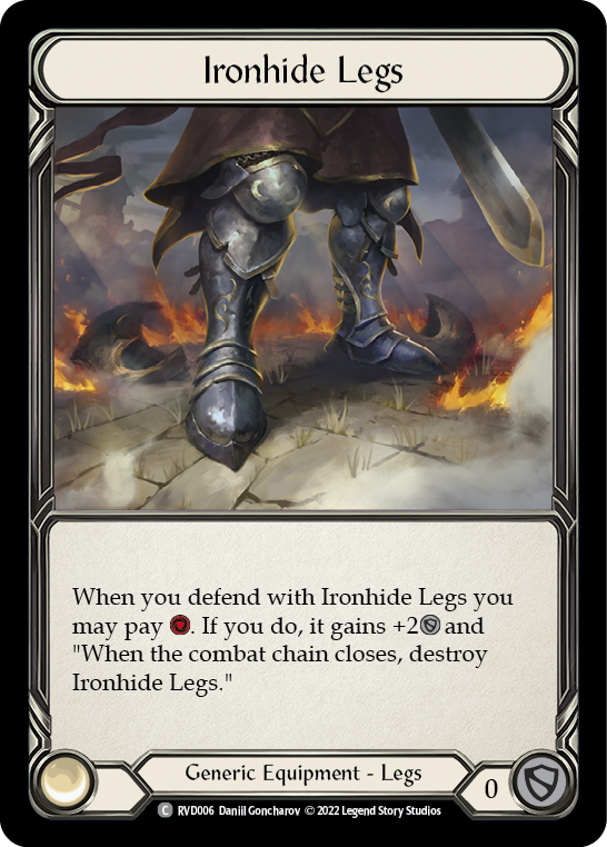 Flesh and Blood TCG | Ironhide Legs [RVD006] (Classic Battles: Rhinar vs Dorinthea)  Rainbow Foil | The Nerd Merchant