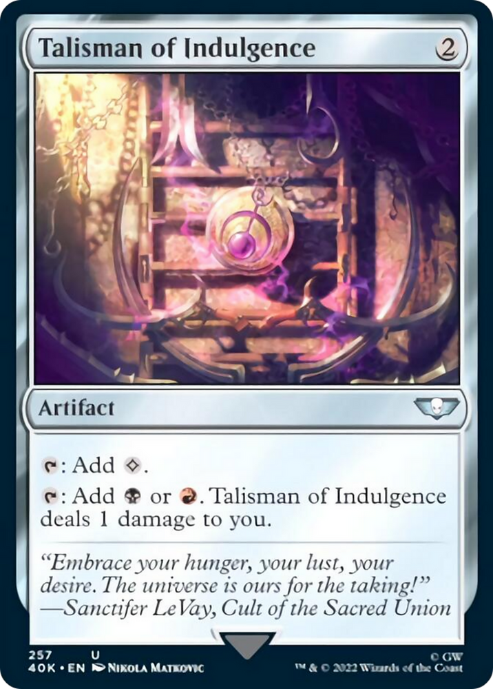 Magic | Talisman of Indulgence (Surge Foil) [Warhammer 40,000] | The Nerd Merchant