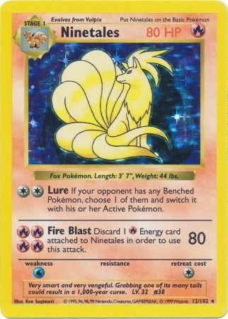 Pokemon | Ninetales (12/102) [Base Set Shadowless Unlimited] | The Nerd Merchant