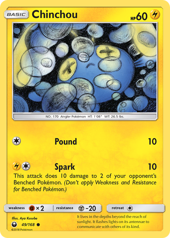 Pokemon | Chinchou (49/168) [Sun & Moon: Celestial Storm] | The Nerd Merchant