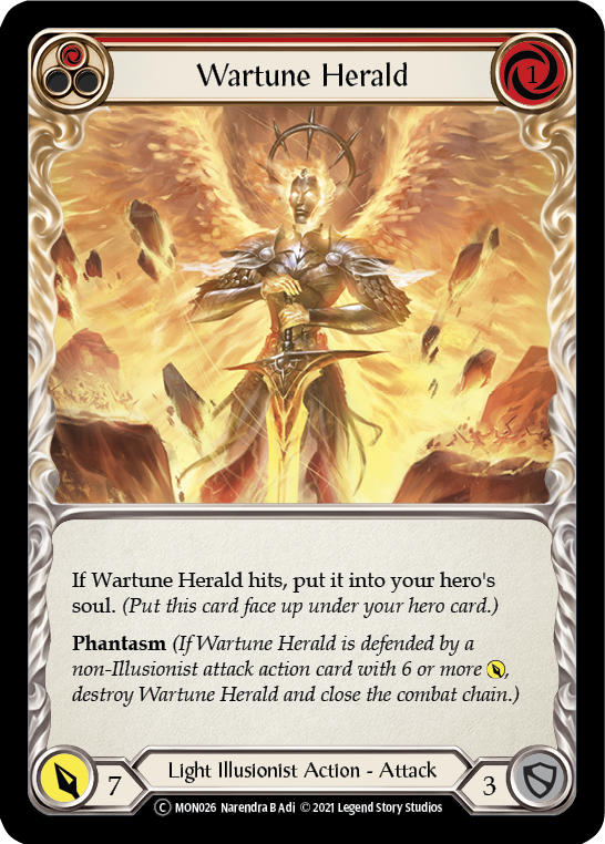 Flesh and Blood TCG | Wartune Herald (Red) [U-MON026-RF] (Monarch Unlimited)  Unlimited Rainbow Foil | The Nerd Merchant