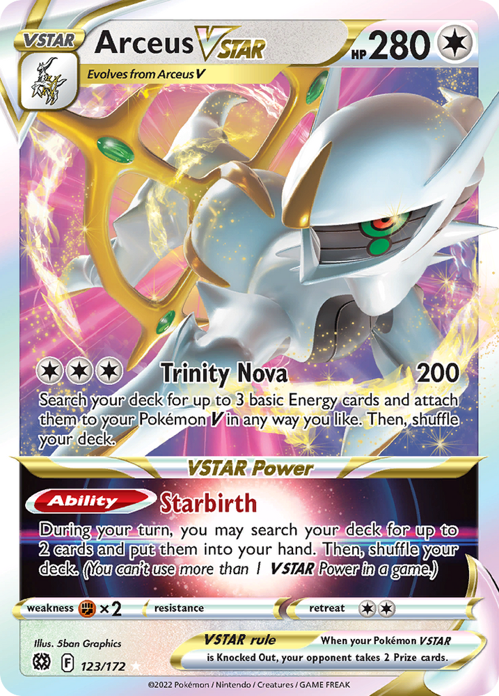 Pokemon | Arceus VSTAR (123/172) (Metal Card) [Sword & Shield: Brilliant Stars] | The Nerd Merchant
