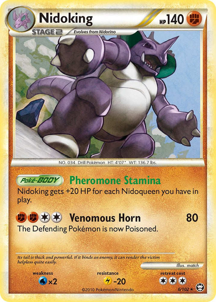 Pokemon | Nidoking (6/102) (Theme Deck Exclusive) [HeartGold & SoulSilver: Triumphant] | The Nerd Merchant
