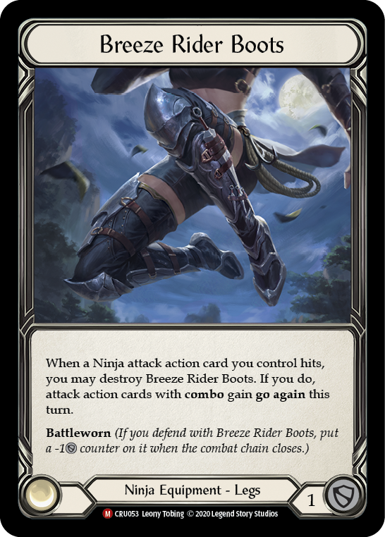 Flesh and Blood TCG | Breeze Rider Boots [CRU053] (Crucible of War)  1st Edition Cold Foil | The Nerd Merchant