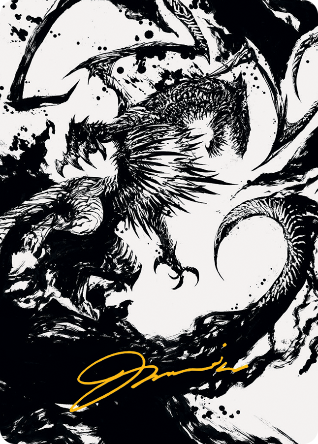 Magic | Skithiryx, the Blight Dragon Art Card (Gold-Stamped Signature) [March of the Machine Art Series] | The Nerd Merchant