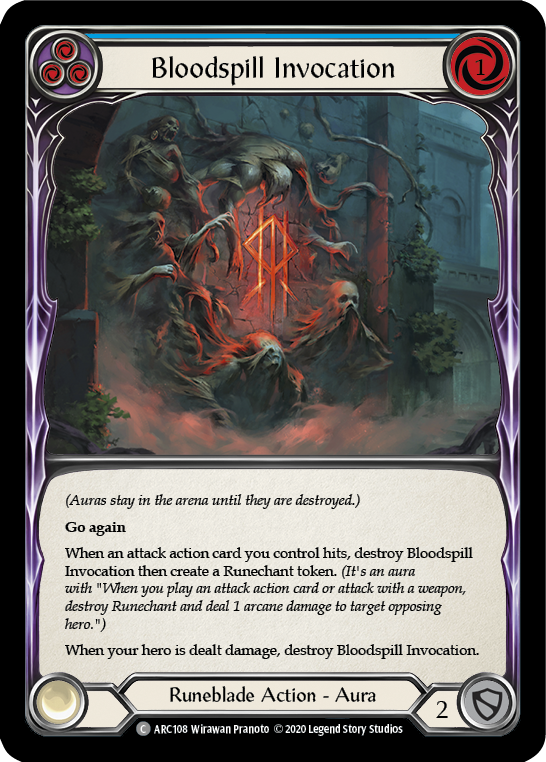 Flesh and Blood TCG | Bloodspill Invocation (Blue) [U-ARC108] (Arcane Rising Unlimited)  Unlimited Rainbow Foil | The Nerd Merchant
