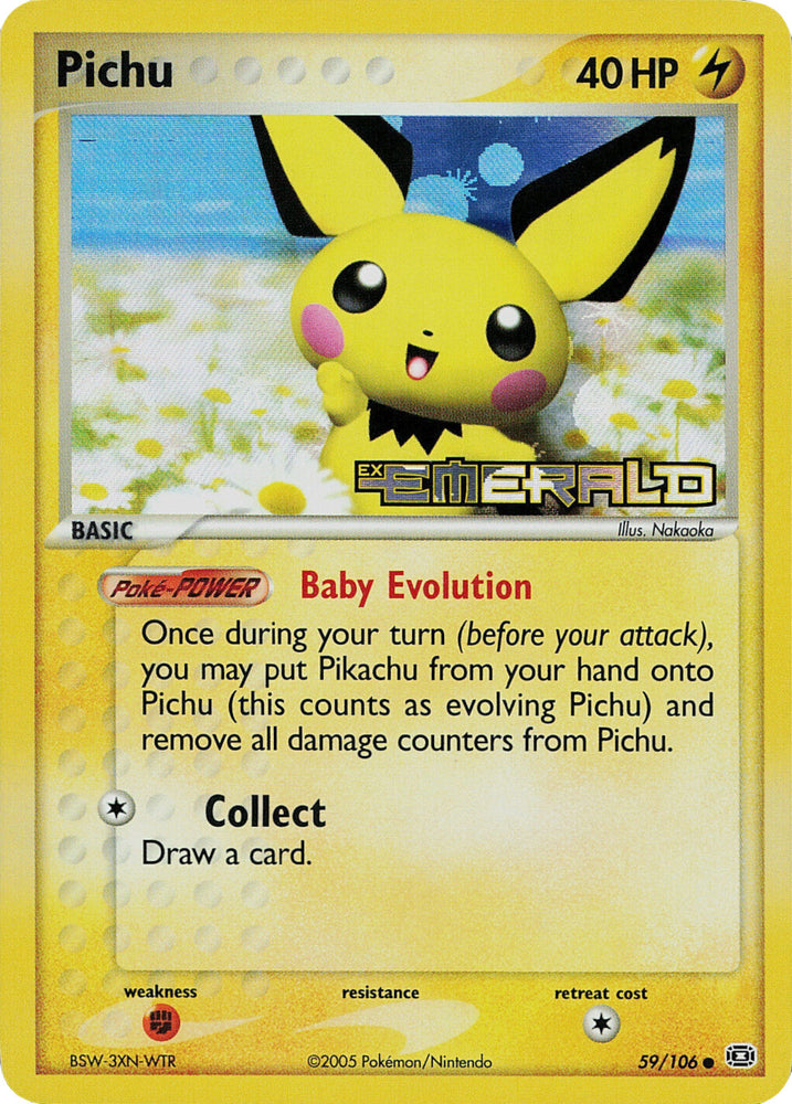 Pokemon | Pichu (59/106) (Stamped) [EX: Emerald] | The Nerd Merchant