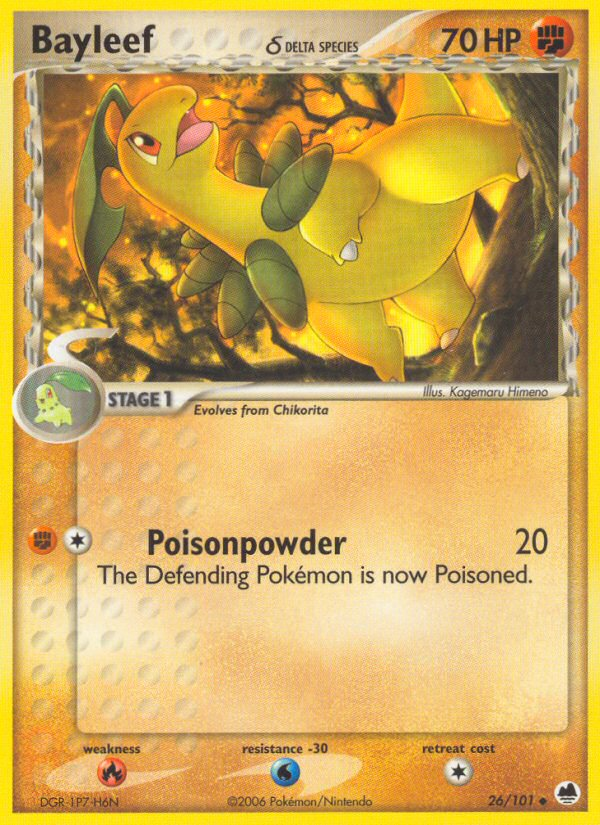 Pokemon | Bayleef (26/101) (Delta Species) [EX: Dragon Frontiers] | The Nerd Merchant