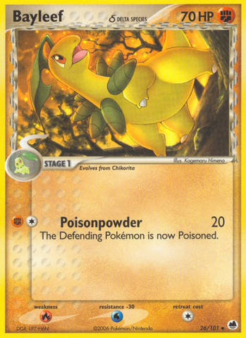 Pokemon | Bayleef (26/101) (Delta Species) [EX: Dragon Frontiers] | The Nerd Merchant