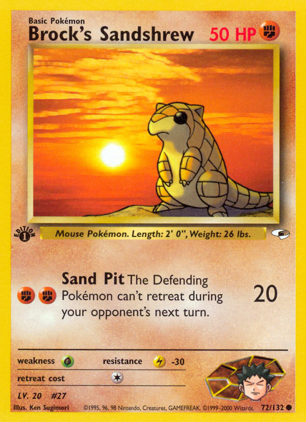 Pokemon | Brock's Sandshrew (72/132) [Gym Heroes 1st Edition] | The Nerd Mechant