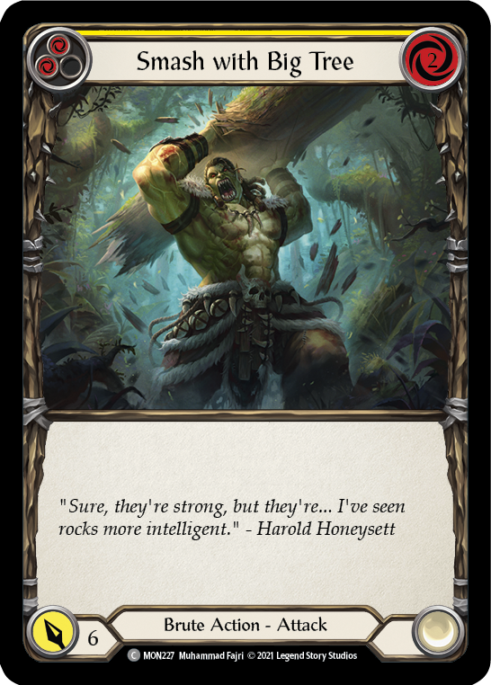 Flesh and Blood TCG | Smash with Big Tree (Yellow) [MON227] (Monarch)  1st Edition Normal | The Nerd Merchant