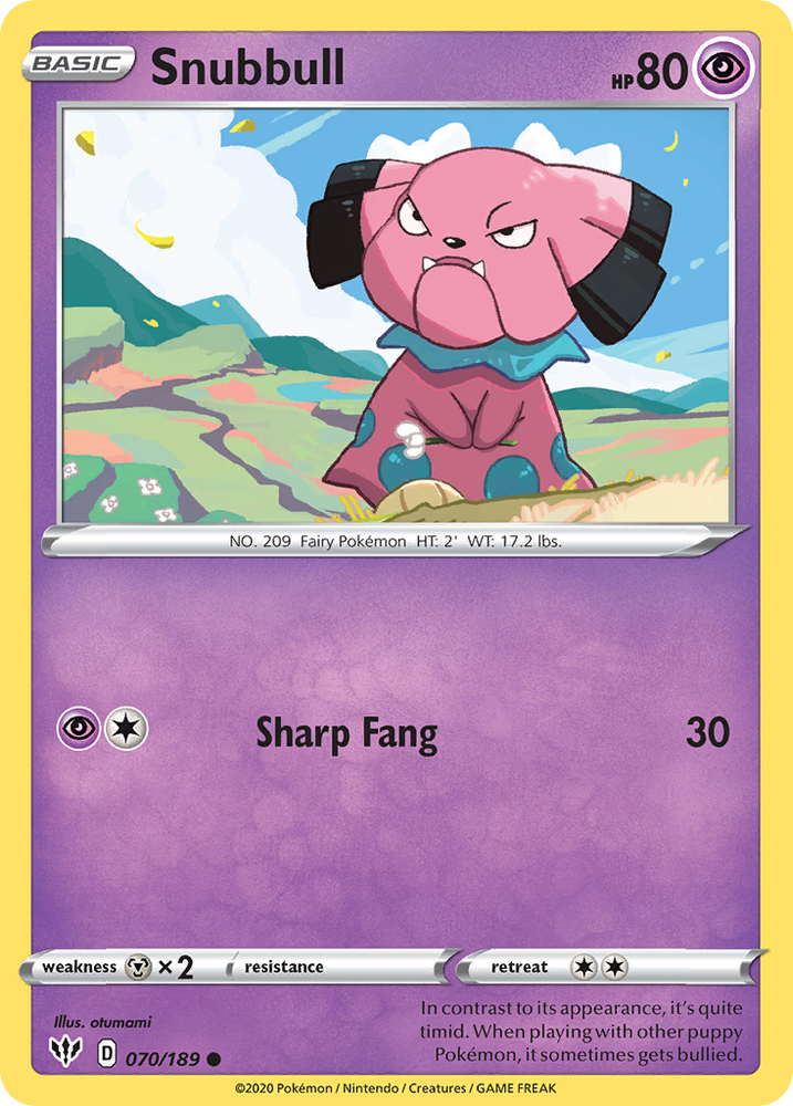 Pokemon | Snubbull (070/189) [Sword & Shield: Darkness Ablaze] | The Nerd Merchant