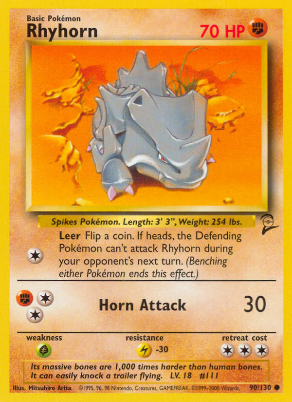 Pokemon | Rhyhorn (90/130) [Base Set 2] | The Nerd Merchant