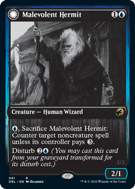 Magic | Malevolent Hermit // Benevolent Geist [Innistrad: Double Feature] | The Nerd Merchant