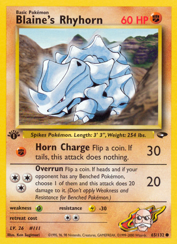 Pokemon | Blaine's Rhyhorn (65/132) [Gym Challenge 1st Edition] | The Nerd Merchant
