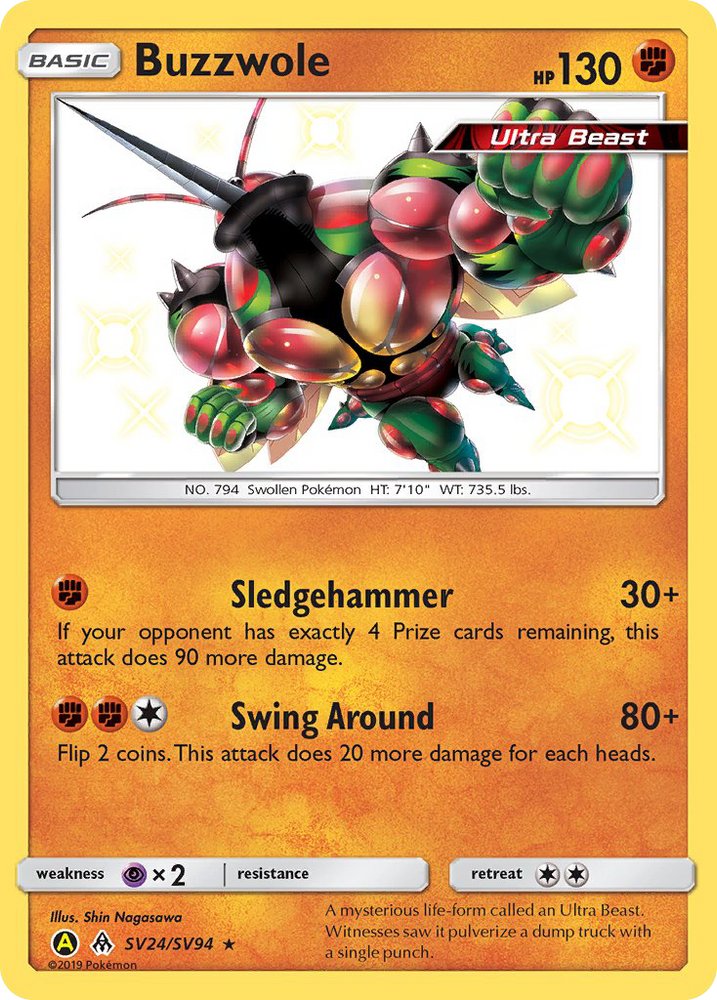 Pokemon | Buzzwole (SV24/SV94) [Sun & Moon: Hidden Fates - Shiny Vault] | The Nerd Merchant