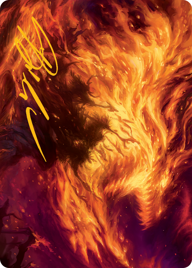 Magic | Stoke the Flames Art Card (Gold-Stamped Signature) [March of the Machine Art Series] | The Nerd Merchant