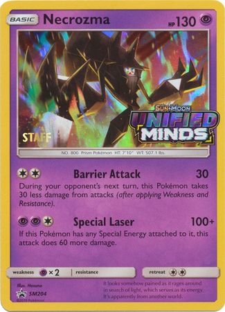 Pokemon | Necrozma (SM204) (Staff Prerelease Promo) [Sun & Moon: Black Star Promos] | The Nerd Merchant