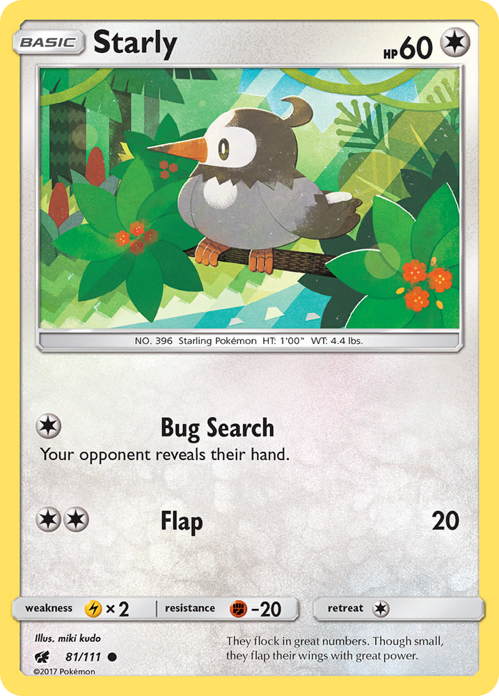 Pokemon | Starly (81/111) [Sun & Moon: Crimson Invasion] | The Nerd Merchant
