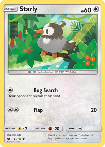 Pokemon | Starly (81/111) [Sun & Moon: Crimson Invasion] | The Nerd Merchant