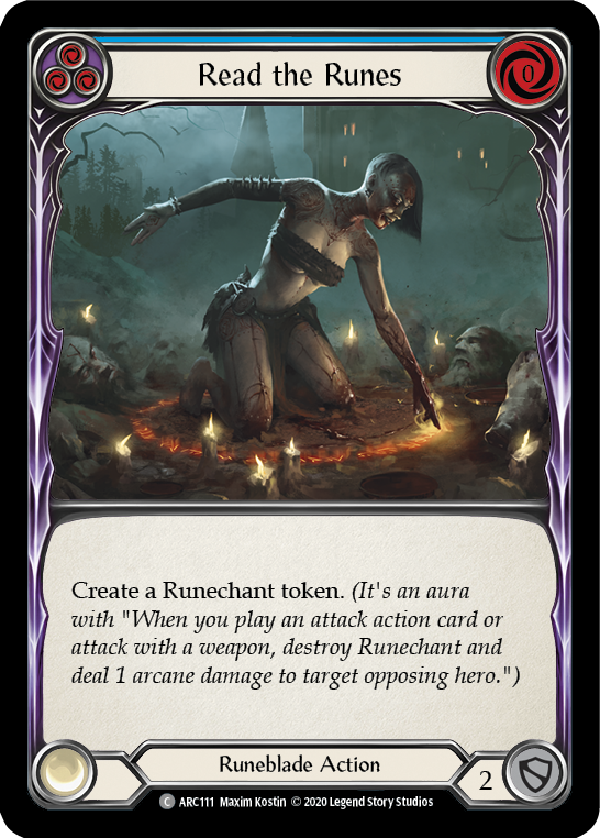 Flesh and Blood TCG | Read the Runes (Blue) [U-ARC111] (Arcane Rising Unlimited)  Unlimited Rainbow Foil | The Nerd Merchant