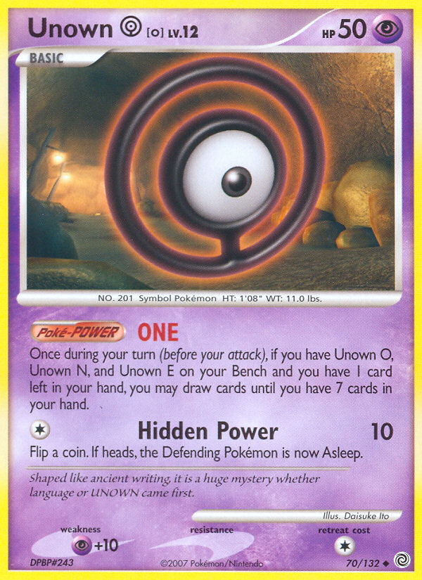 Pokemon | Unown O (70/132) [Diamond & Pearl: Secret Wonders] | The Nerd Merchant