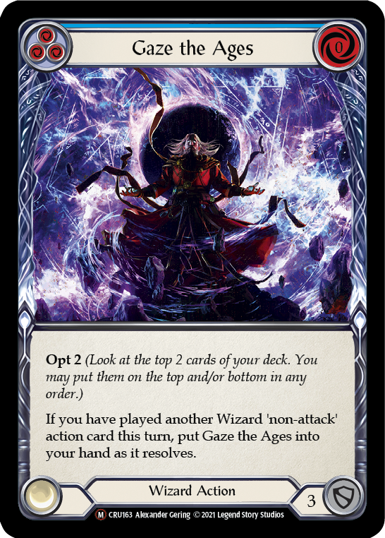 Flesh and Blood TCG | Gaze the Ages [U-CRU163] (Crucible of War Unlimited)  Unlimited Rainbow Foil | The Nerd Merchant