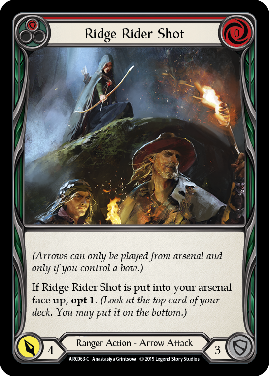 Flesh and Blood TCG | Ridge Rider Shot (Red) [ARC063-C] (Arcane Rising)  1st Edition Normal | The Nerd Merchant