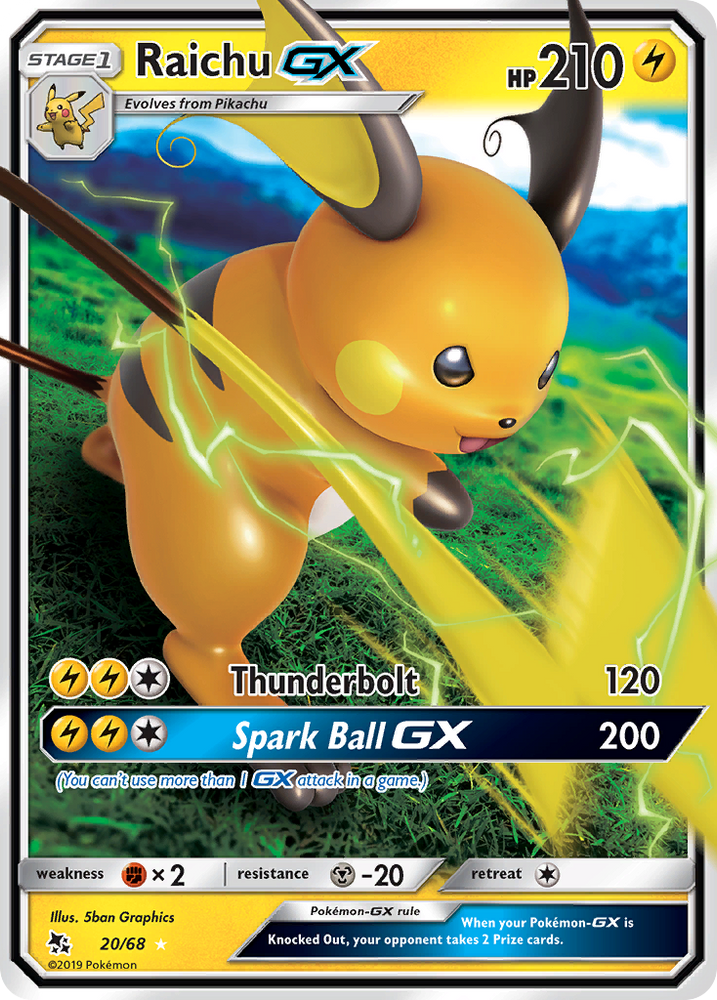 Pokemon | Raichu GX (20/68) [Sun & Moon: Hidden Fates] | The Nerd Merchant