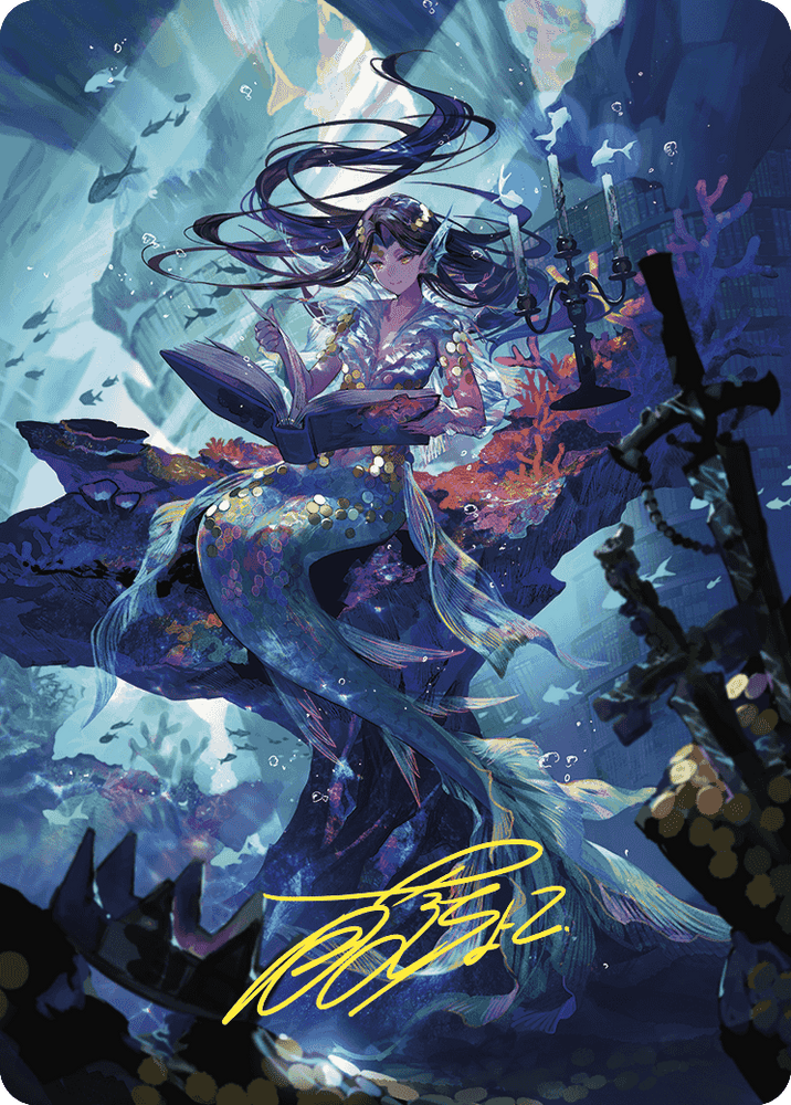 Magic | Rhystic Study Art Card (Gold-Stamped Signature) [Wilds of Eldraine Art Series] | The Nerd Merchant