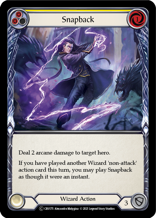 Flesh and Blood TCG | Snapback (Yellow) [U-CRU175] (Crucible of War Unlimited)  Unlimited Rainbow Foil | The Nerd Merchant