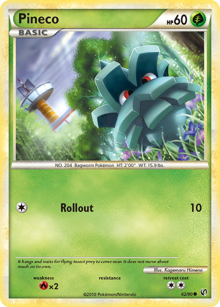 Pokemon | Pineco (62/90) [HeartGold & SoulSilver: Undaunted] | The Nerd Merchant
