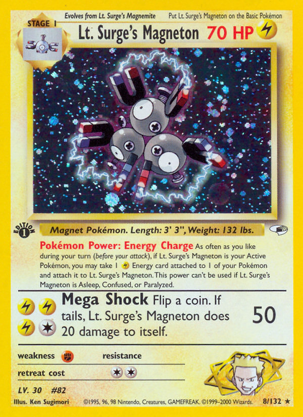 Pokemon | Lt. Surge's Magneton (8/132) [Gym Heroes 1st Edition] | The Nerd Mechant