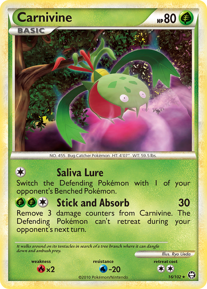 Pokemon | Carnivine (16/102) [HeartGold & SoulSilver: Triumphant] | The Nerd Merchant