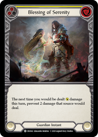 Flesh and Blood TCG | Blessing of Serenity (Yellow) [CRU042] (Crucible of War)  1st Edition Normal | The Nerd Merchant