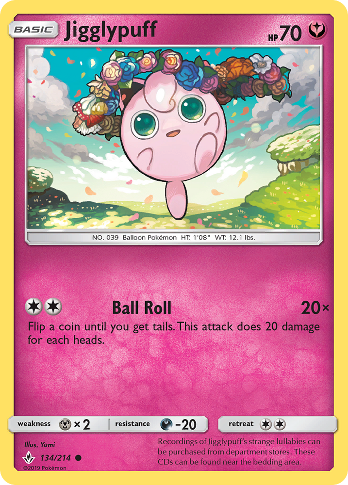 Pokemon | Jigglypuff (134/214) [Sun & Moon: Unbroken Bonds] | The Nerd Merchant