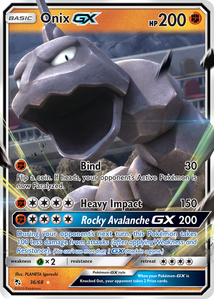 Pokemon | Onix GX (36/68) [Sun & Moon: Hidden Fates] | The Nerd Merchant