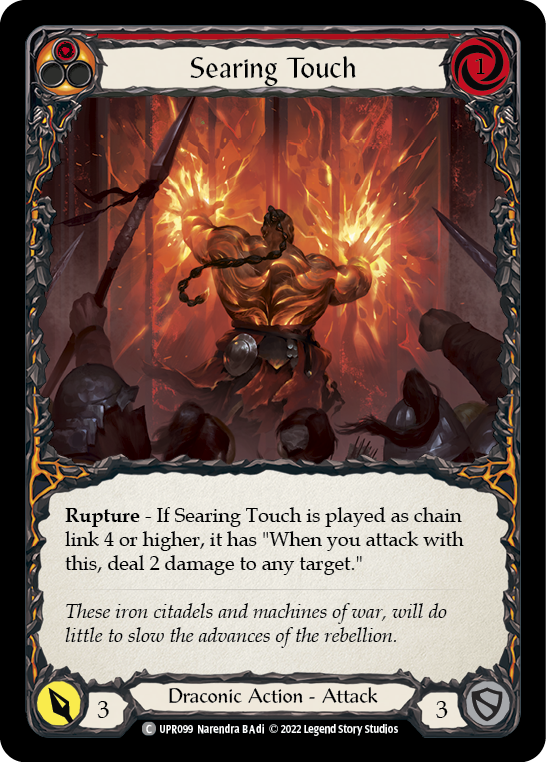 Flesh and Blood TCG | Searing Touch [UPR099] (Uprising)  Rainbow Foil | The Nerd Merchant