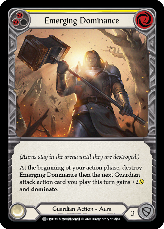 Flesh and Blood TCG | Emerging Dominance (Yellow) [CRU039] (Crucible of War)  1st Edition Rainbow Foil | The Nerd Merchant