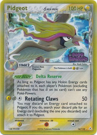 Pokemon | Pidgeot (14/110) (Delta Species) (Stamped) [EX: Holon Phantoms] | The Nerd Merchant