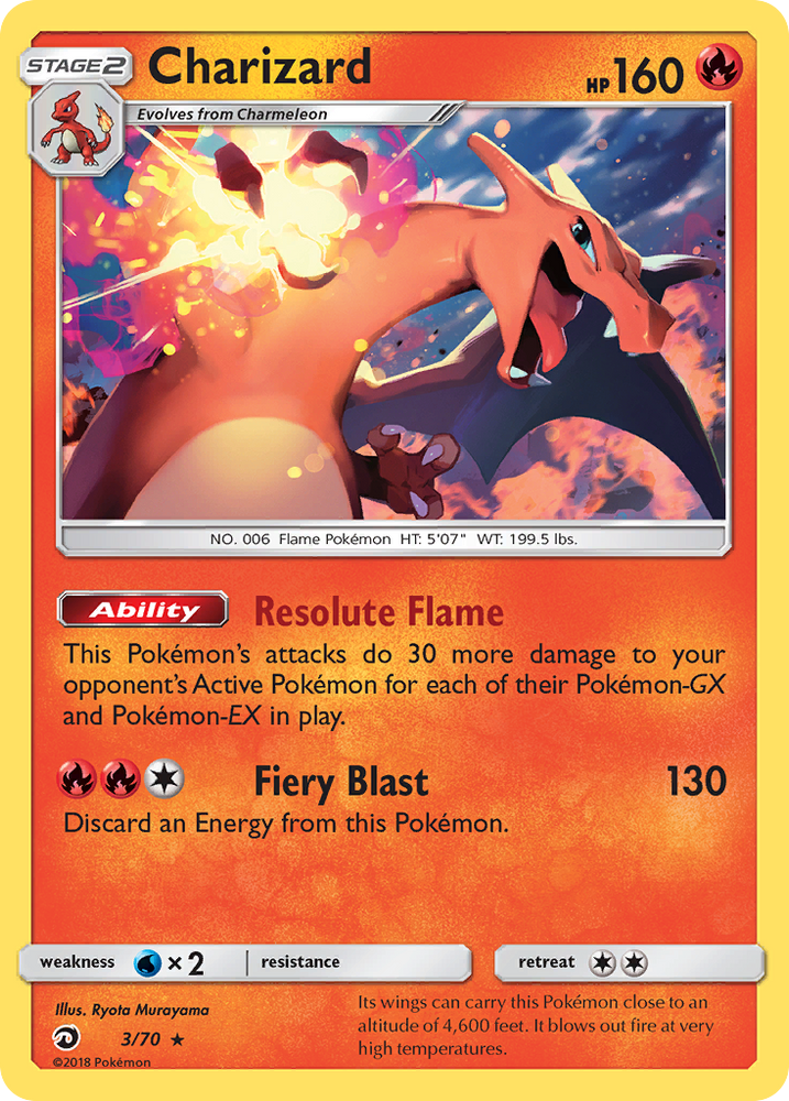 Pokemon | Charizard (3/70) [Sun & Moon: Dragon Majesty] | The Nerd Merchant