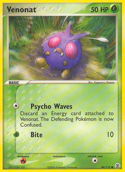 Pokemon | Venonat (84/112) [EX: FireRed & LeafGreen] | The Nerd Merchant