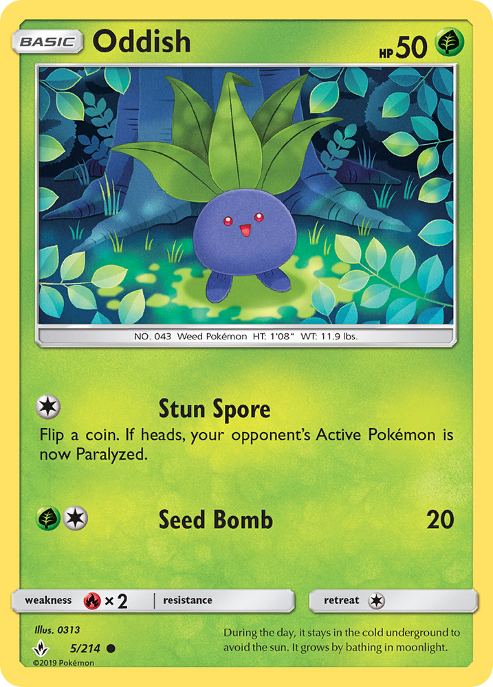 Pokemon | Oddish (5/214) [Sun & Moon: Unbroken Bonds] | The Nerd Merchant