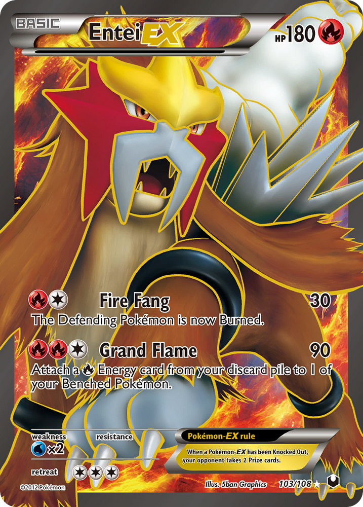 Pokemon | Entei EX (103/108) [Black & White: Dark Explorers] | The Nerd Merchant