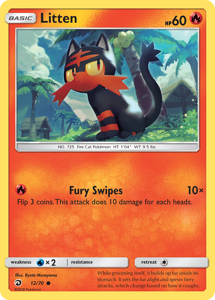 Pokemon | Litten (12/70) [Sun & Moon: Dragon Majesty] | The Nerd Merchant