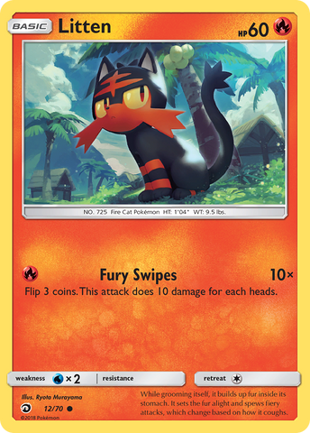 Pokemon | Litten (12/70) [Sun & Moon: Dragon Majesty] | The Nerd Merchant