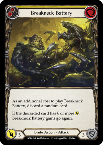 Flesh and Blood TCG | Breakneck Battery (Yellow) [WTR012-R] (Welcome to Rathe)  Alpha Print Normal | The Nerd Merchant