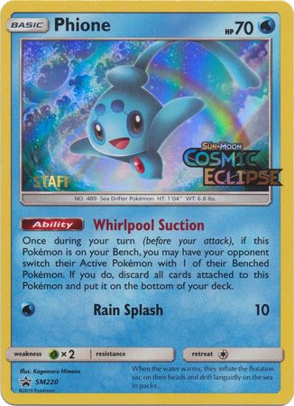 Pokemon | Phione (SM220) (Staff Prerelease Promo) [Sun & Moon: Black Star Promos] | The Nerd Merchant