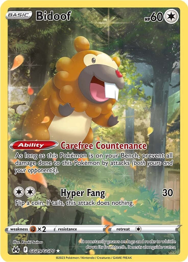 Pokemon | Bidoof (GG29/GG70) [Sword & Shield: Crown Zenith] | The Nerd Merchant